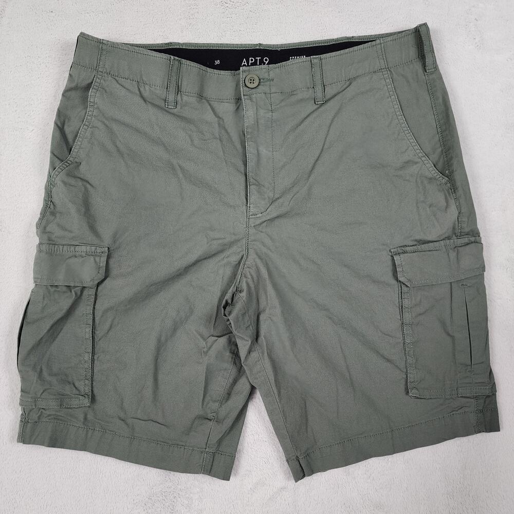 APT.9 Premier Flex Men's Size 38 (Fit 36) Casual Cargo Shorts Gray Lot Of 2 - Picture 2 of 16